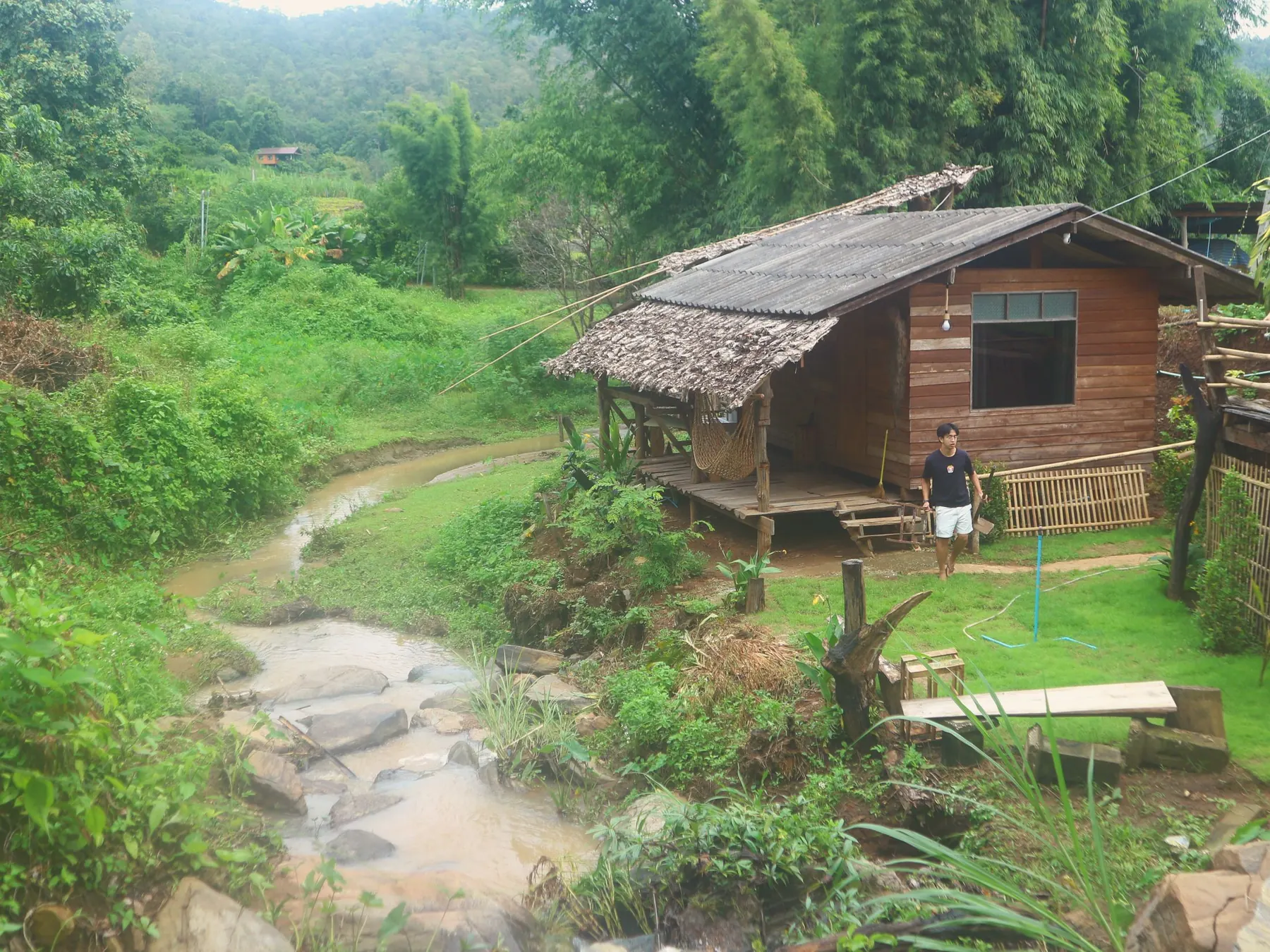 The house above the stream path